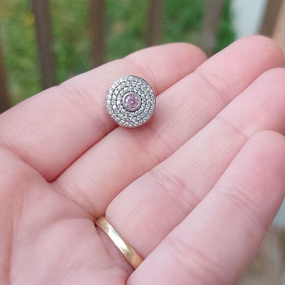 925 Sterling Silver Pink Wave Charm - Picture 2 of 6